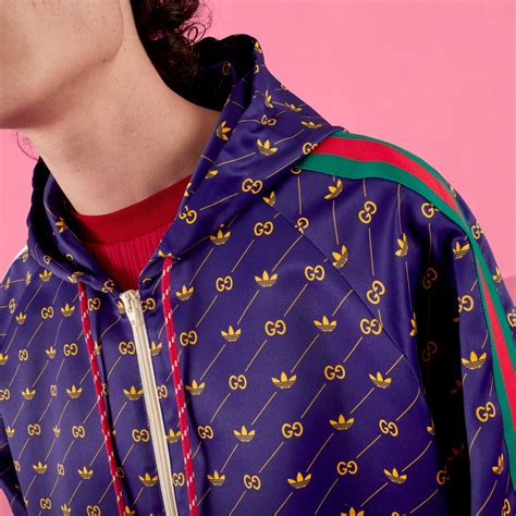 gucci x adidas trefoil print jacket